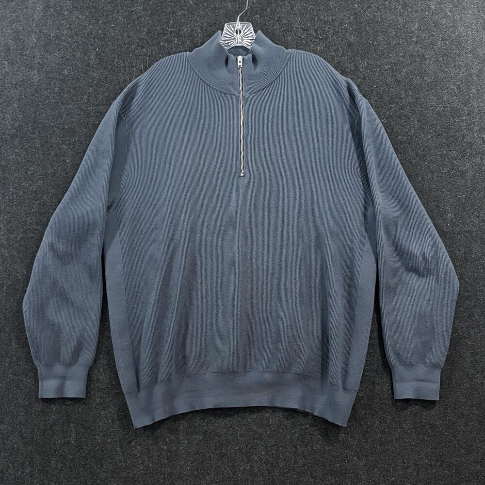 Closed Sweater Men's XL Blue Half 1/2 Zip Tight Knit Pullover Casual Jumper